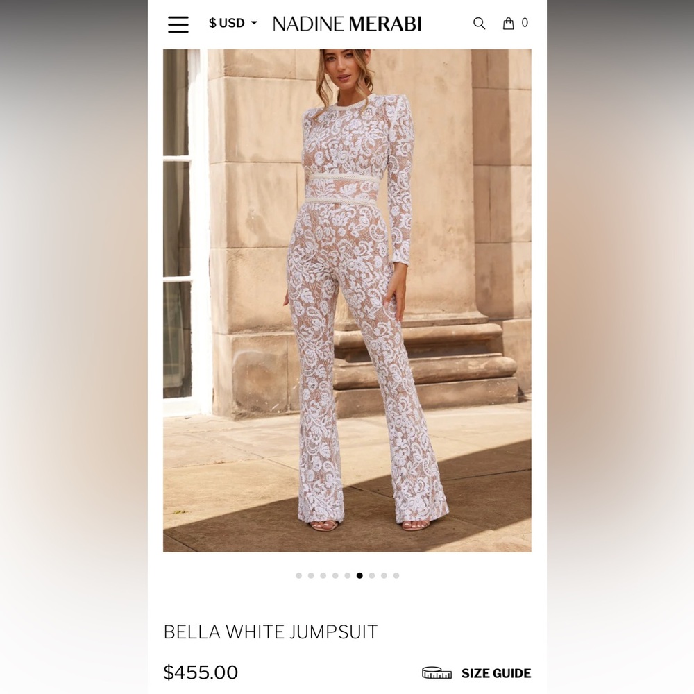 Nadine Merabi white jumpsuit - Picture 2 of 15